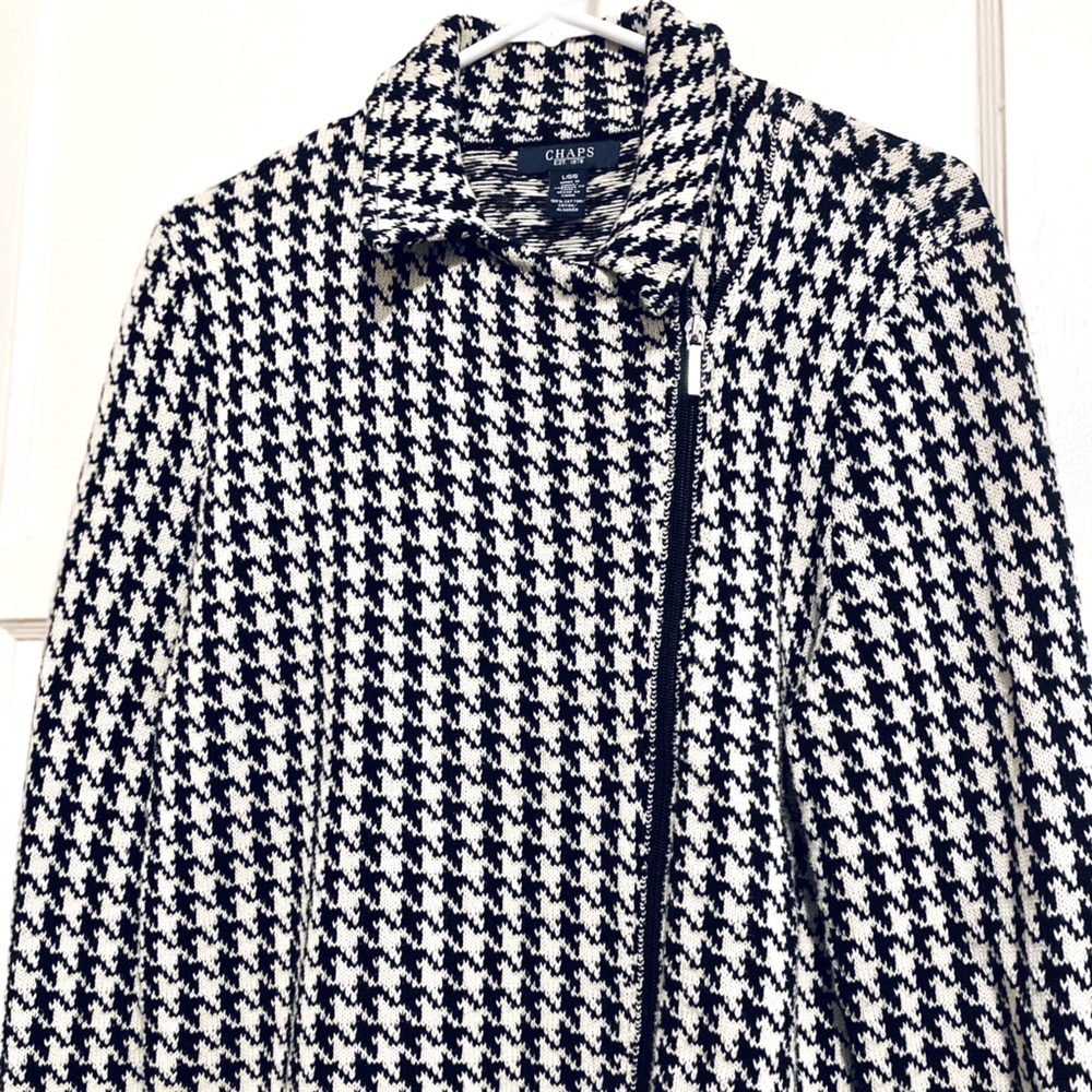 🚨SOLD Chaps Asymmetrical Moto Zip Sweater Jacket